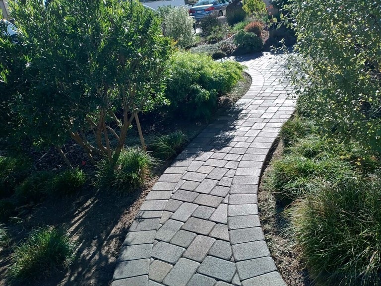Decorative stamped concrete patio